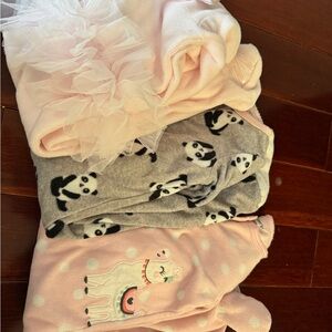 Adorable Fleece Baby Onesies Set with Panda and Llama Designs